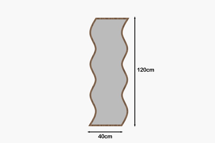 Hanah Home Espejo flotal-e Blanco y Nogal 40x120x2.2 cm